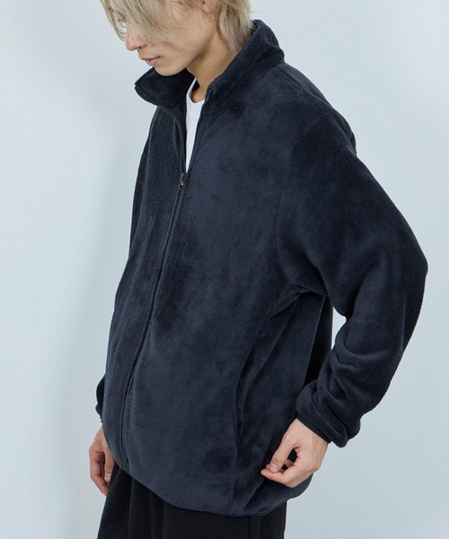 NAVY（ネイビー）の「NAVY シャギーフリースジップジャケット（ブルゾン・メンズ・グレイッシュベージュ/ブルーグリーン/ブラック/ピンク/ネイビー・L/M/S/XL）」の18枚目の写真