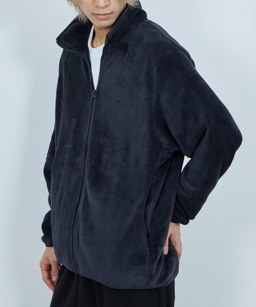 NAVY（ネイビー）の「NAVY シャギーフリースジップジャケット（ブルゾン・メンズ・グレイッシュベージュ/ブルーグリーン/ブラック/ピンク/ネイビー・L/M/S/XL）」の19枚目の写真