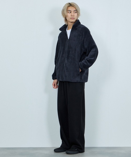 NAVY（ネイビー）の「NAVY シャギーフリースジップジャケット（ブルゾン・メンズ・グレイッシュベージュ/ブルーグリーン/ブラック/ピンク/ネイビー・L/M/S/XL）」の21枚目の写真