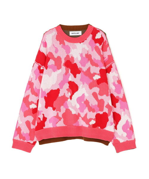 WHITELAND（ホワイトランド）の「WHITELAND/ホワイトランド/CAMO LINKING KNIT（ニット/セーター・メンズ・ピンク/ブルー・F）」の5枚目の写真
