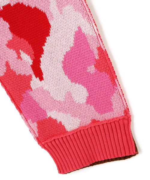WHITELAND（ホワイトランド）の「WHITELAND/ホワイトランド/CAMO LINKING KNIT（ニット/セーター・メンズ・ピンク/ブルー・F）」の8枚目の写真