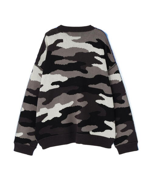 WHITELAND（ホワイトランド）の「WHITELAND/ホワイトランド/CAMO LINKING KNIT（ニット/セーター・メンズ・ピンク/ブルー・F）」の4枚目の写真