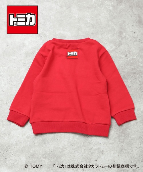 DILASH（ディラッシュ）の「【トミカ / 綿100%】こうじげんばのはたらくくるまトレーナー（スウェット・キッズ・レッド/チャコールグレー・80/90/100/110/120/130）」の3枚目の写真