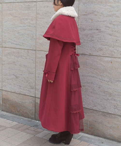 axes femme（アクシーズファム）の「ケープセットバッスルコート（ダッフルコート・レディース・ブラック/ダークグリーン/ワイン・MEDIUM/LARGE）」の4枚目の写真