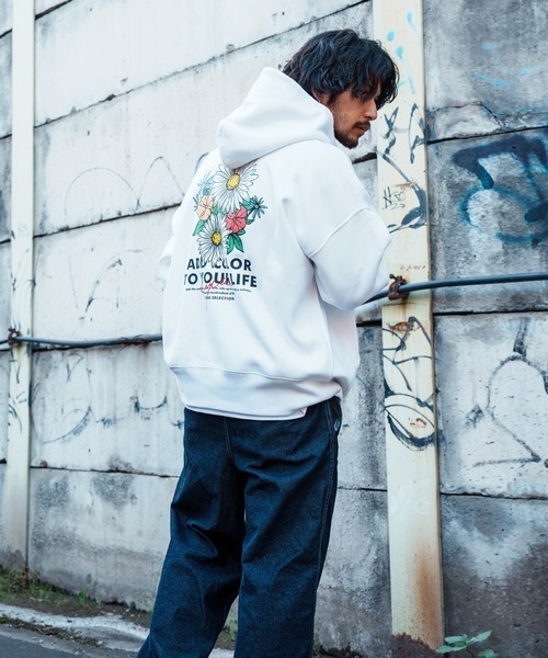 セール】【Bz】【Leyline】Vivid flowers print parka（パーカー