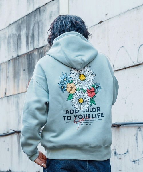 セール】【Bz】【Leyline】Vivid flowers print parka（パーカー