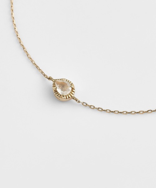 K10ダイヤモンド／ムーンストーンブレスレット（0.01ct