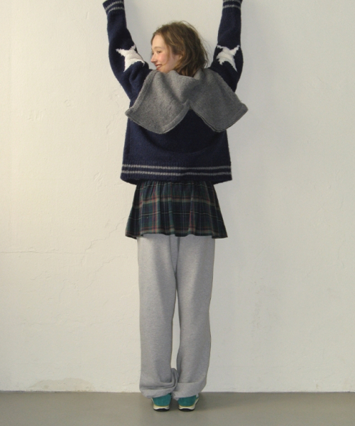 RONRON(ロンロン)の「LAYERED SKIRT TRAINING PANTS GREY CHECK(スウェットパンツ・レディース・その他・FREE)」の7枚目の写真