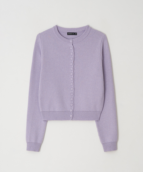 RONRON(ロンロン)の「BUTTON UP KNIT CARDIGAN SOFT PURPLE(カーディガン/ボレロ・レディース・その他・FREE)」の1枚目の写真
