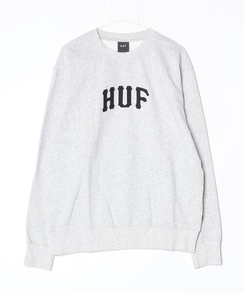 HUF(ハフ)の「HUF ARCH APPLIQUE CREWNECK ハフ アーク アップリケ ロゴ スウェット(スウェット・メンズ・ホワイト系1/ブラック・MEDIUM/X-LARGE/LARGE/SMALL)」の12枚目の写真