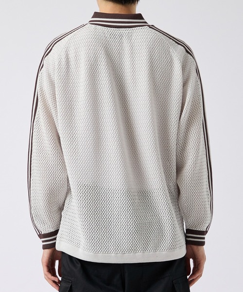 CITY TOKYO(シティトウキョウ)の「【CITY TOKYO/シティートーキョー】Mesh knit game shirt(ニット/セーター・メンズ・グレイッシュベージュ/ダークブルー・2/1)」の6枚目の写真