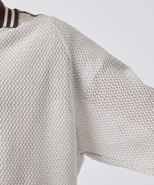 CITY TOKYO(シティトウキョウ)の「【CITY TOKYO/シティートーキョー】Mesh knit game shirt(ニット/セーター・メンズ・グレイッシュベージュ/ダークブルー・2/1)」の8枚目の写真