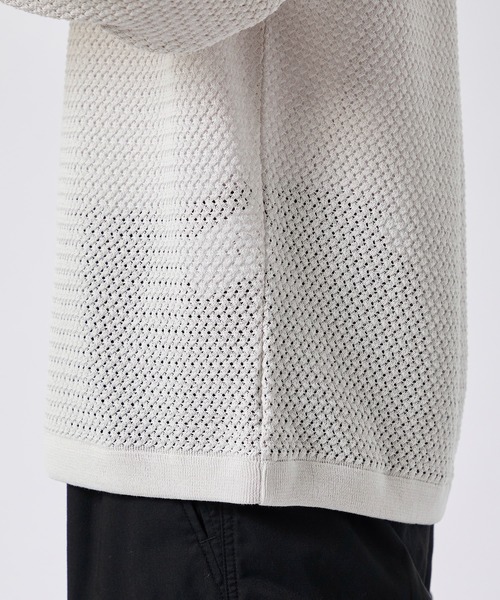 CITY TOKYO(シティトウキョウ)の「【CITY TOKYO/シティートーキョー】Mesh knit game shirt(ニット/セーター・メンズ・グレイッシュベージュ/ダークブルー・2/1)」の10枚目の写真