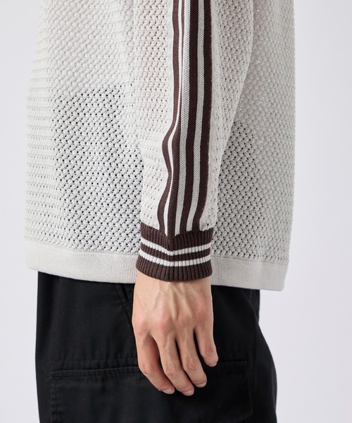 CITY TOKYO(シティトウキョウ)の「【CITY TOKYO/シティートーキョー】Mesh knit game shirt(ニット/セーター・メンズ・グレイッシュベージュ/ダークブルー・2/1)」の11枚目の写真