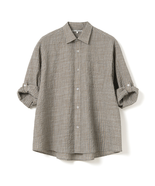 Millo Archive（ミロ アーカイブ）の「ボックスチェックロールアップシャツ[モカベージュ]（シャツ/ブラウス・メンズ・その他・MEDIUM/LARGE/X-LARGE）」の2枚目の写真