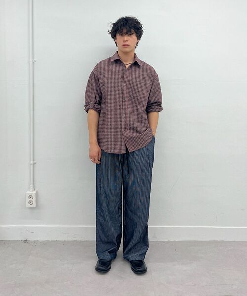 Millo Archive（ミロ アーカイブ）の「ボックスチェックロールアップシャツ[モカベージュ]（シャツ/ブラウス・メンズ・その他・MEDIUM/LARGE/X-LARGE）」の12枚目の写真