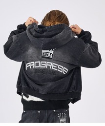 RE730 | 古着風ビンテージデニムパーカー(ブルゾン)