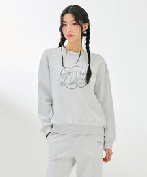 レディースポイント刺繍スウェットシャツ-DARG5161B0B