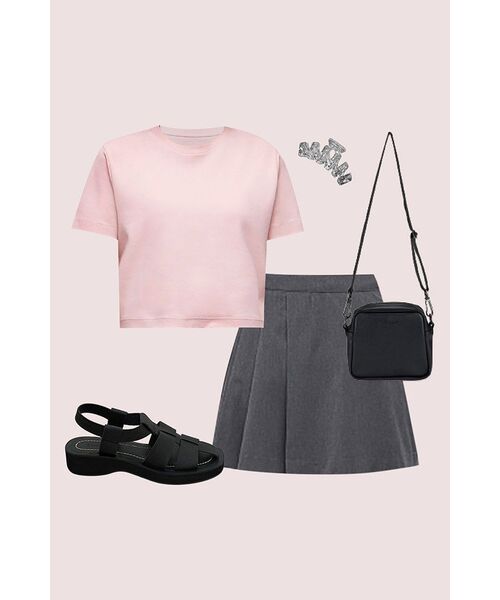 MUSINSA STANDARD WOMAN（ムシンサスタンダードウーマン）の「ウィメンズクルーネッククロップTシャツ[インディアンピンク]（Tシャツ/カットソー・レディース・その他・SMALL/MEDIUM/LARGE/X-SMALL）」の7枚目の写真