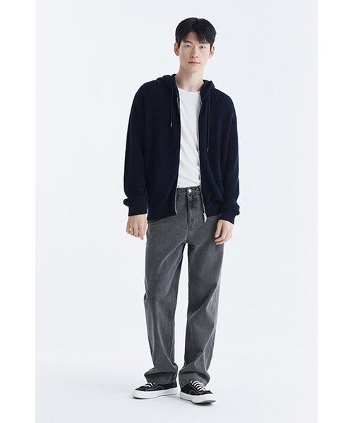 MUSINSA STANDARD（ムシンサスタンダード）の「リブニットフードパーカー [ネイビー]（ニット/セーター・メンズ・その他・XX-LARGE/LARGE/MEDIUM/X-LARGE）」の7枚目の写真