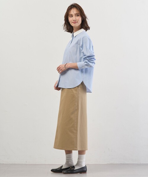 J.PRESS Ladies(J.プレス レディス)の「【WEB限定カラーあり・2way】エステネージュ TYPEWRITER STRIPE シャツ(シャツ/ブラウス・レディース・ホワイト系/サックスブルー系1/ネイビー系1・XS)」の11枚目の写真