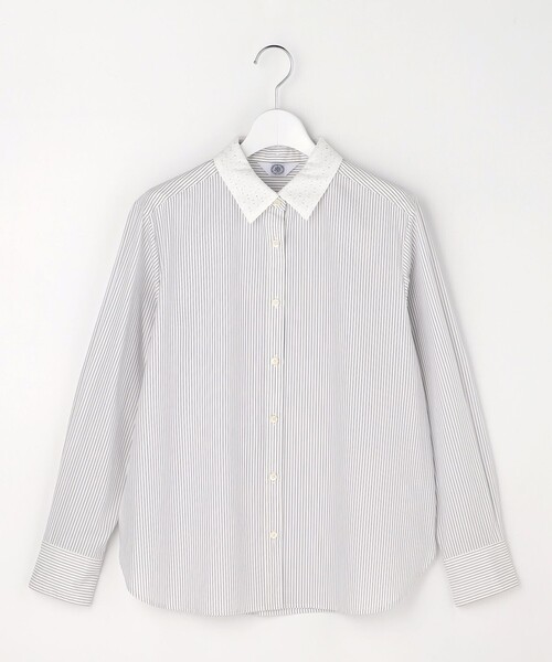 J.PRESS Ladies(J.プレス レディス)の「【WEB限定カラーあり・2way】エステネージュ TYPEWRITER STRIPE シャツ(シャツ/ブラウス・レディース・ホワイト系/サックスブルー系1/ネイビー系1・XS)」の18枚目の写真