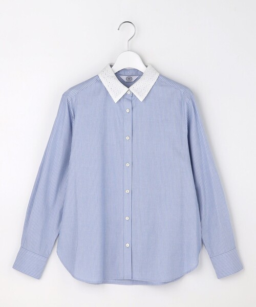 J.PRESS Ladies(J.プレス レディス)の「【WEB限定カラーあり・2way】エステネージュ TYPEWRITER STRIPE シャツ(シャツ/ブラウス・レディース・ホワイト系/サックスブルー系1/ネイビー系1・XS)」の19枚目の写真