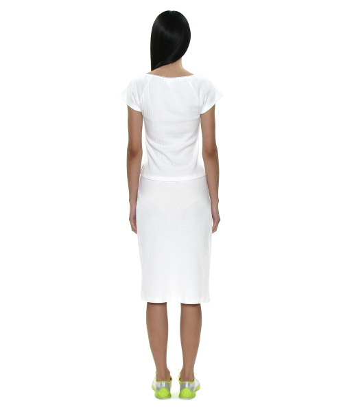PARTIMENTO WOMEN(パルティメントウィメン)の「PWC レーストリムアイレットショートスリーブT_ホワイト(Tシャツ/カットソー・レディース・その他・SMALL/MEDIUM/LARGE)」の4枚目の写真
