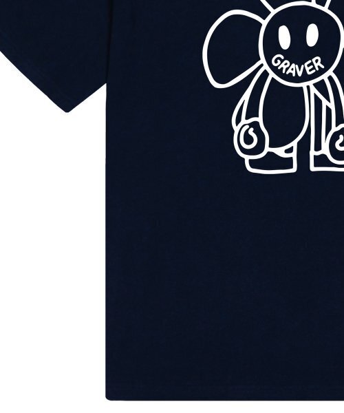 GRAVER（グレーバー）の「[ユニセックス]コミックスラインフラワードローイング半袖Tシャツ_ネイビー（Tシャツ/カットソー・レディース・ネイビー・LARGE/X-LARGE/SMALL/MEDIUM）」の5枚目の写真