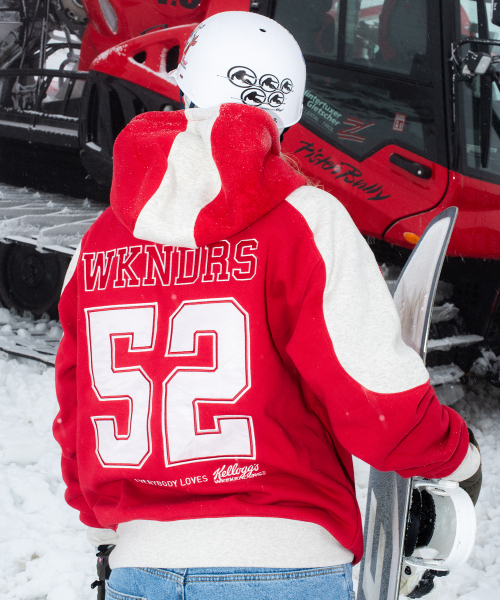 KELLOGGS SKI CLUB ZIPUP HOODIE (RED)（パーカー）｜WKNDRS（ウィー
