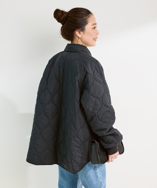 B.C STOCK（ベーセーストック）の「《追加》ウォッシャブル / キルティングリバーシブルブルゾン（その他アウター・レディース・ブラック/アイボリー/カーキ・FREE）」の9枚目の写真
