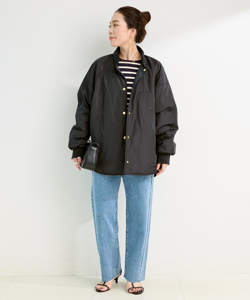 B.C STOCK（ベーセーストック）の「《追加》ウォッシャブル / キルティングリバーシブルブルゾン（その他アウター・レディース・ブラック/アイボリー/カーキ・FREE）」の11枚目の写真