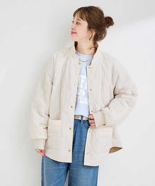 B.C STOCK（ベーセーストック）の「《追加》ウォッシャブル / キルティングリバーシブルブルゾン（その他アウター・レディース・ブラック/アイボリー/カーキ・FREE）」の19枚目の写真