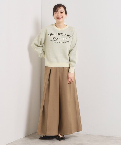 ITS'DEMO（イッツデモ）の「【手洗い可】アーチロゴニット（ニット/セーター・レディース・ライトブルー/アイボリー/ピンク系・00）」の5枚目の写真