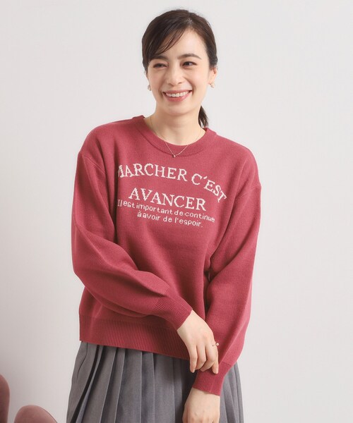 ITS'DEMO（イッツデモ）の「【手洗い可】アーチロゴニット（ニット/セーター・レディース・ライトブルー/アイボリー/ピンク系・00）」の12枚目の写真