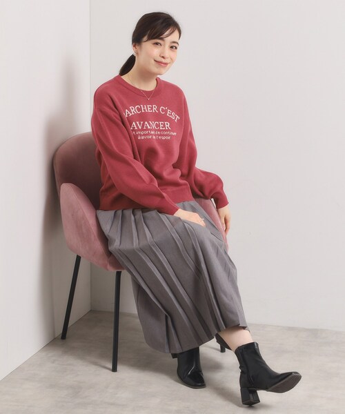 ITS'DEMO（イッツデモ）の「【手洗い可】アーチロゴニット（ニット/セーター・レディース・ライトブルー/アイボリー/ピンク系・00）」の14枚目の写真