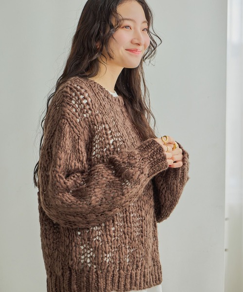 niko and（ニコアンド）の「ウールMIXチャンキーニットプルオーバー