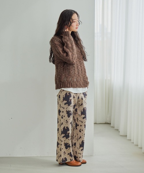 niko and...(ニコアンド)の「ウールMIXチャンキーニットプルオーバー(ニット/セーター・レディース・イエロー/ブラウン/サックスブルー・FREE)」の5枚目の写真