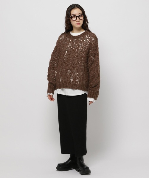 niko and...(ニコアンド)の「ウールMIXチャンキーニットプルオーバー(ニット/セーター・レディース・イエロー/ブラウン/サックスブルー・FREE)」の12枚目の写真