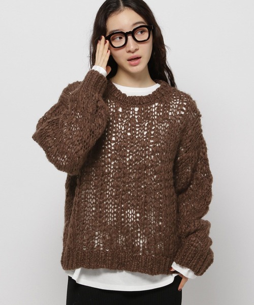 niko and...(ニコアンド)の「ウールMIXチャンキーニットプルオーバー(ニット/セーター・レディース・イエロー/ブラウン/サックスブルー・FREE)」の14枚目の写真