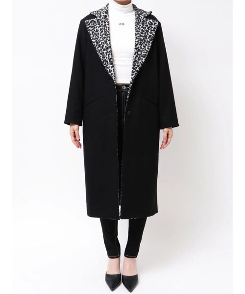 GYDA(ジェイダ)の「leopard slim longコート(ダウンジャケット/コート・レディース・キャメル/ブラック・FREE)」の21枚目の写真