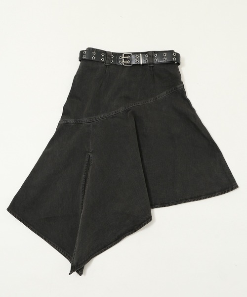 dispark（ディスパーク）の「DISPARK/【25年秋冬新作】ベルト付きヘムスカート（デニムスカート・レディース・グレー/カーキ・FREE）」の11枚目の写真