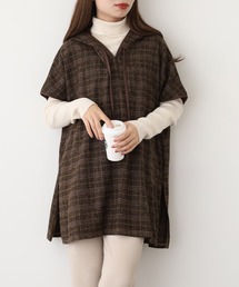 A.N.L（エーエヌエル　レーベル）の「A.N.L チェック柄チュニックポンチョ（ポンチョ）」