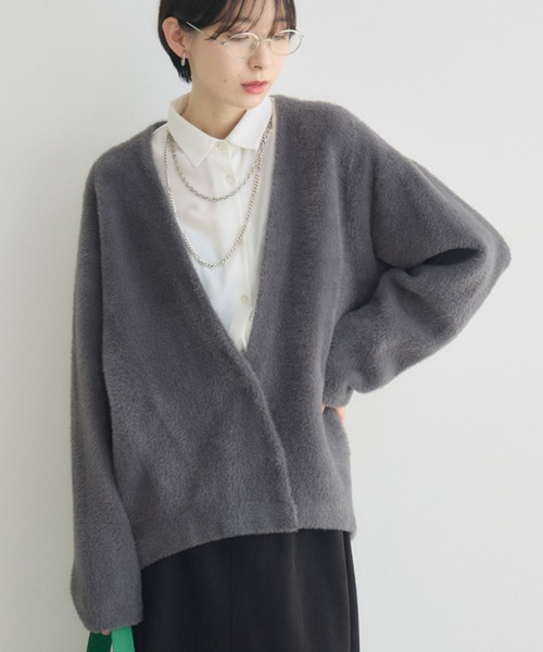 Paradise Picnic（パラダイスピクニック）の「フェザーヤーンカーディガン（カーディガン/ボレロ・レディース・ブラウン/アイボリー/チャコールグレー・FREE）」の3枚目の写真