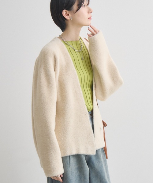 Paradise Picnic（パラダイスピクニック）の「フェザーヤーンカーディガン（カーディガン/ボレロ・レディース・ブラウン/アイボリー/チャコールグレー・FREE）」の2枚目の写真