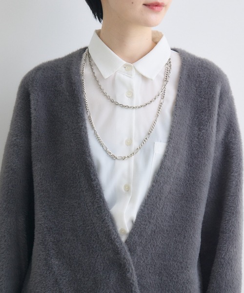 Paradise Picnic（パラダイスピクニック）の「フェザーヤーンカーディガン（カーディガン/ボレロ・レディース・ブラウン/アイボリー/チャコールグレー・FREE）」の10枚目の写真