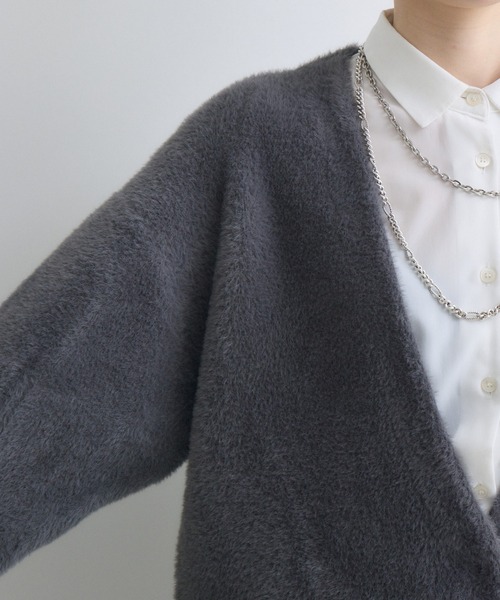 Paradise Picnic（パラダイスピクニック）の「フェザーヤーンカーディガン（カーディガン/ボレロ・レディース・ブラウン/アイボリー/チャコールグレー・FREE）」の9枚目の写真