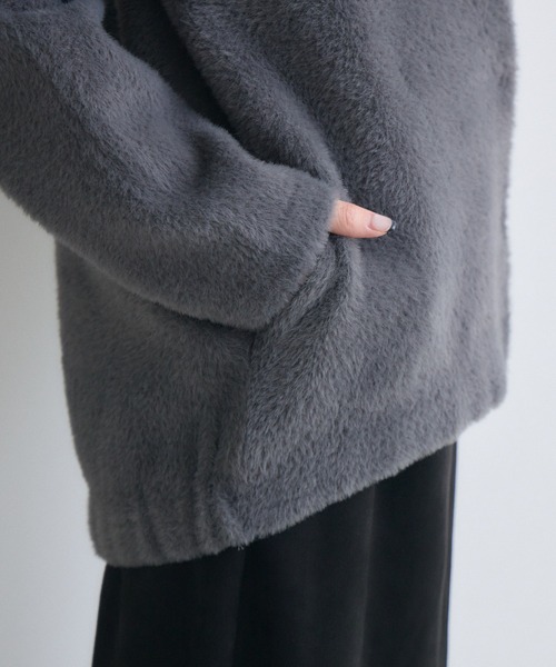 Paradise Picnic（パラダイスピクニック）の「フェザーヤーンカーディガン（カーディガン/ボレロ・レディース・ブラウン/アイボリー/チャコールグレー・FREE）」の5枚目の写真