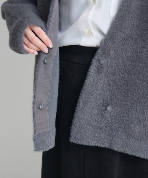 Paradise Picnic（パラダイスピクニック）の「フェザーヤーンカーディガン（カーディガン/ボレロ・レディース・ブラウン/アイボリー/チャコールグレー・FREE）」の6枚目の写真