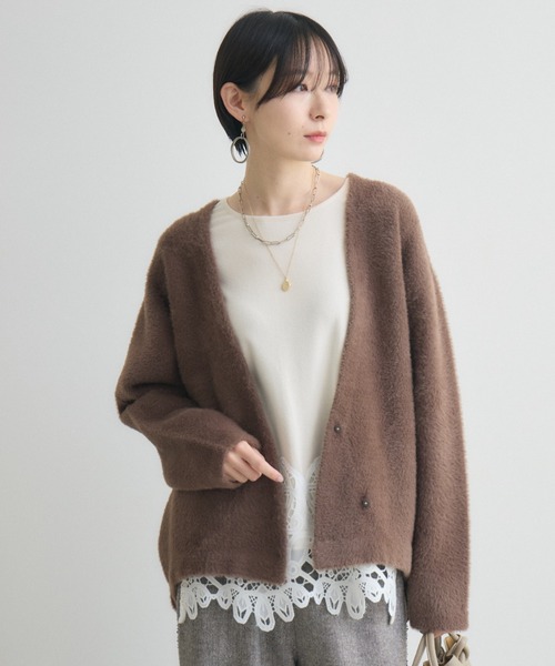 Paradise Picnic（パラダイスピクニック）の「フェザーヤーンカーディガン（カーディガン/ボレロ・レディース・ブラウン/アイボリー/チャコールグレー・FREE）」の22枚目の写真